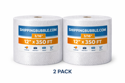 12" x 350' Bubble Wrap Roll - 3/16" Small Bubbles | Premium Shipping Protection